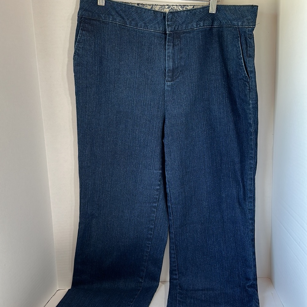 D & co dark wash straight leg blue jeans size 14 denim trousers